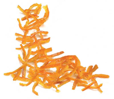 Candied Orange Peel Shavings, drained