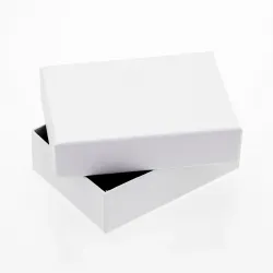 6 Choc Board Box & Lid; White - Textured